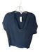 Vince Size S Navy Silk Cap Sleeve Pleat Detail V Neck Top Navy / S