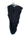 Veronica Beard Size 8 Black Cotton Cap Sleeve Gathered Front Button Down Dress Black / 8