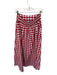 avara Size M Maroon & White Cotton Elastic Waist Checkered Maxi Skirt Maroon & White / M