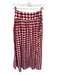 avara Size M Maroon & White Cotton Elastic Waist Checkered Maxi Skirt Maroon & White / M