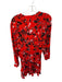 Karina Grimaldi Size M Red & Black Rayon Long Balloon Sleeve Abstract Dress Red & Black / M