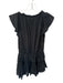 Misa Size XL Black Cotton Flutter Sleeves Swiss Dot Lace Trim Dress Black / XL