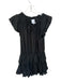 Misa Size XL Black Cotton Flutter Sleeves Swiss Dot Lace Trim Dress Black / XL