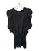 Muche et Muchette Size M/L Black Polyester 3/4 Balloon Sleeve Buttons Dress Black / M/L