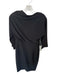 Badgley Mischka Size M Black Polyester Long Sleeve Cowl Neck Tea Length Dress Black / M