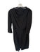 Badgley Mischka Size M Black Polyester Long Sleeve Cowl Neck Tea Length Dress Black / M