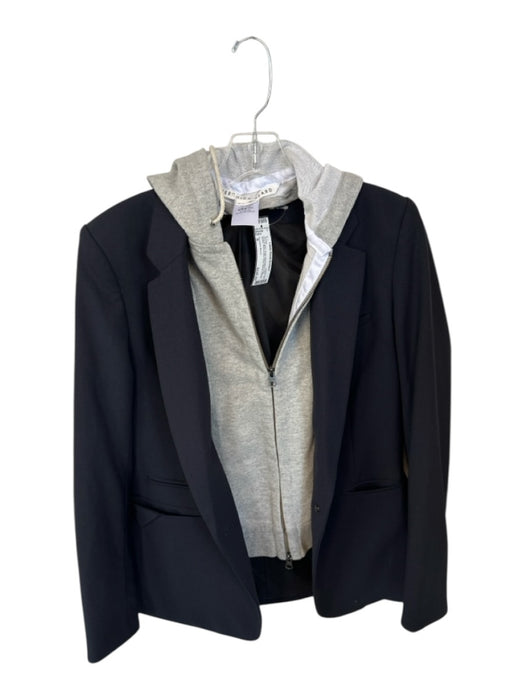 Veronica Beard Size 8 navy & gray Virgin Wool Blend One Button Blazer Jacket navy & gray / 8