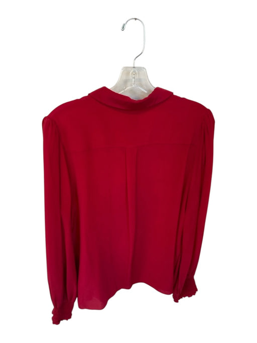 Alice & Olivia Size L Red Silk Long Sleeve Button Down Top Red / L