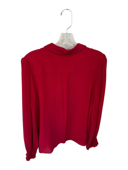 Alice & Olivia Size L Red Silk Long Sleeve Button Down Top Red / L