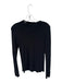 Sezane Size M Black Cotton & Wool Mock Neck Long Sleeve Ribbed Sweater Black / M