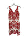 Sea New York Size 6 Cream & Red Cotton Sleeveless Lace Application V Neck Dress Cream & Red / 6