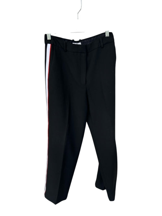 Babaton Size 8 Black & Red Polyester Blend Side Stripe High Waist Wide Leg Pants Black & Red / 8