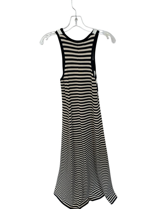 Solid & Striped Size M Black & Cream Viscose Sleeveless Lines Maxi Dress Black & Cream / M