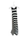 Solid & Striped Size M Black & Cream Viscose Sleeveless Lines Maxi Dress Black & Cream / M