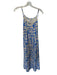 Hunter Bell Size M Tan & blue Silk Blend Spaghetti Strap Squares Maxi Dress Tan & blue / M