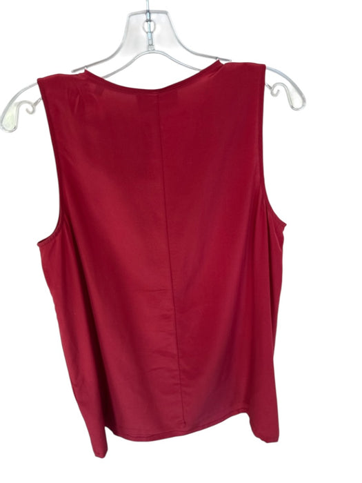 The Kooples Size M Red Silk Sleeveless Front Zip Top Red / M