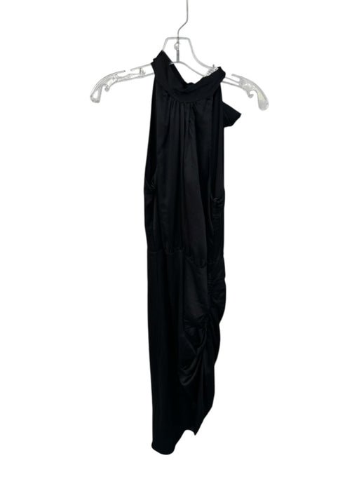 Veronica Beard Size 8 Black Cotton & Silk High Neck neck tie Crinkle Maxi Dress Black / 8