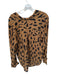 L'agence Size M Brown & Black Silk Long Sleeve Animal Print Button Down Top Brown & Black / M