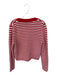 La Ligne Size L Red & White Cotton Long Sleeve Knit Button Down Cardigan Sweater Red & White / L