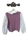 Tuckernuck Size L White & Purple Wool Blend Ruffle Collar Long Sleeve Sweater White & Purple / L