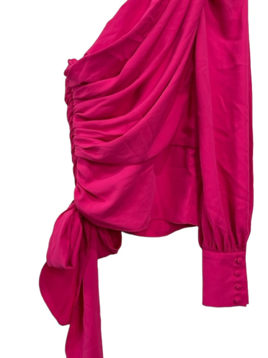 Amanda Uprichard Size S Hot pink One Shoulder Long Sleeve Gathered Top Hot pink / S