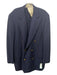 Paul Stuart Navy Wool Solid Double Breasted Men's Blazer 44