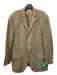 Polo Brown & Olive Wool & Cashmere Blend Plaid 3 button Men's Blazer 44