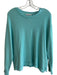 Cotton Country Size S Blue Cotton Long Sleeve Waffle Knit Raw Hem Scoop neck Top Blue / S