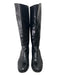 No Brand Shoe Size 37 Black Leather Back Zip Knee High Riding Boots Boots Black / 37