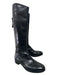 No Brand Shoe Size 37 Black Leather Back Zip Knee High Riding Boots Boots Black / 37