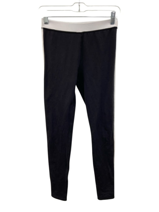 Alo Size Est S/M Black & White Nylon Blend Color Block Elastic Waist Leggings Black & White / Est S/M