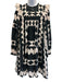 Sea New York Size S Black & White Cotton Long Sleeve Quilted Detail Dress Black & White / S