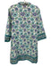 Victoria Dunn Size M White, Blue, Green Cotton Long Sleeve Buttons Floral Dress White, Blue, Green / M