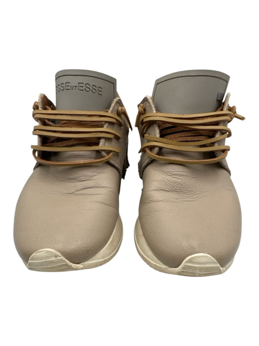 Esse Ut Esse Shoe Size est 38 Taupe & Brown Leather Lace Up Tassels Sneakers Taupe & Brown / est 38