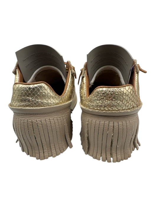 Esse Ut Esse Shoe Size est 38 Taupe & Brown Leather Lace Up Tassels Sneakers Taupe & Brown / est 38