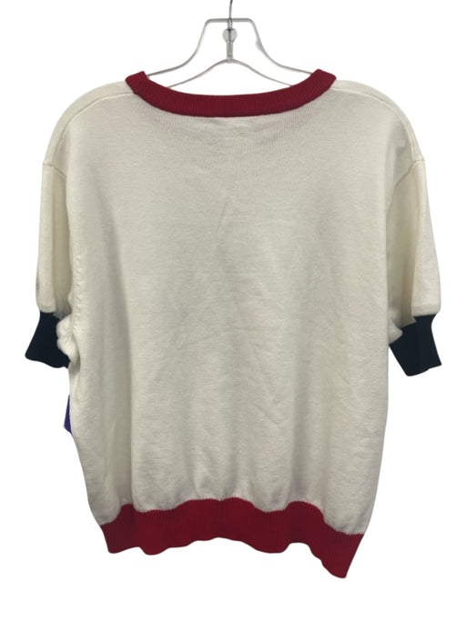 Queen of Sparkles Size M White, Red, Black Acrylic & Cotton Short Sleeve Top White, Red, Black / M