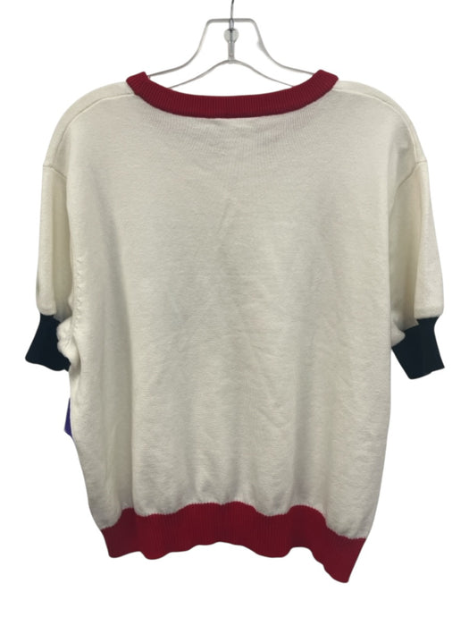 Queen of Sparkles Size M White, Red, Black Acrylic & Cotton Short Sleeve Top White, Red, Black / M