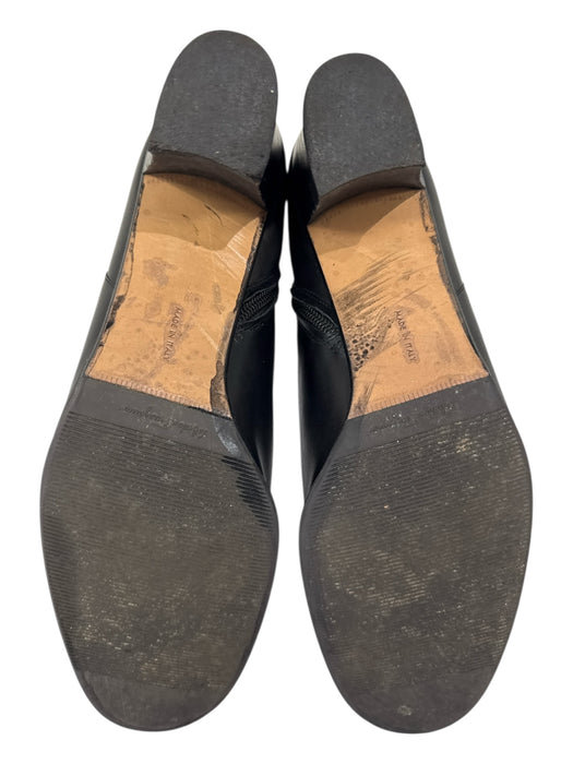 Salvatore Ferragamo Shoe Size 10 Black Leather Almond Toe Side Zip Booties Black / 10