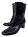Salvatore Ferragamo Shoe Size 10 Black Leather Almond Toe Side Zip Booties Black / 10