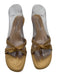 Donald J Pliner Shoe Size 10 Gold Leather Mule Bow Kitten Heel Sandals Gold / 10