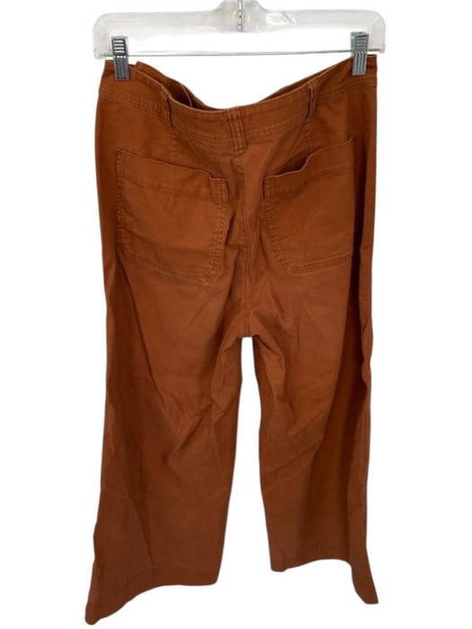 Madewell Size 29 Rust Cotton Blend Button Cropped Wide Leg Pants Rust / 29