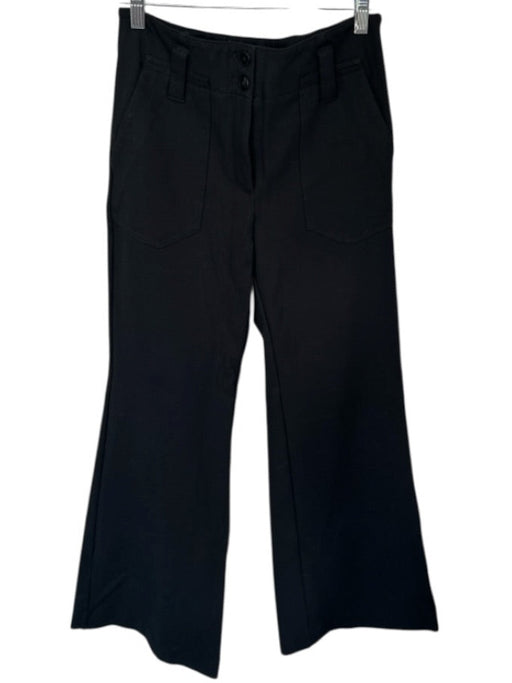 Maeve Size 6 Black Viscose Wide Leg Double button Belt loops Pants Black / 6