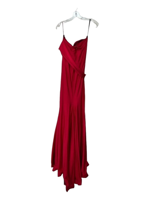 Jessica Angel Size M Red Polyester Strapless Fitted Waist Gathered Detail Gown Red / M