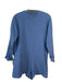 Zara Size XS Blue Cotton Gauze Long Sleeve V Neck Pockets Romper Blue / XS