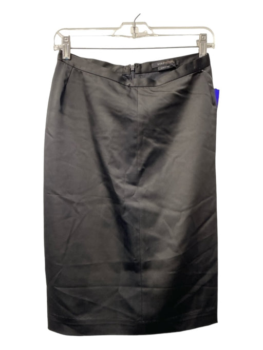 BCBG Maxazria Size 0 Black Acetate Pencil Back Zip Knee Length Skirt Black / 0