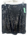 J Crew Size 8 Black Polyester Sequined Back Zip Skirt Black / 8
