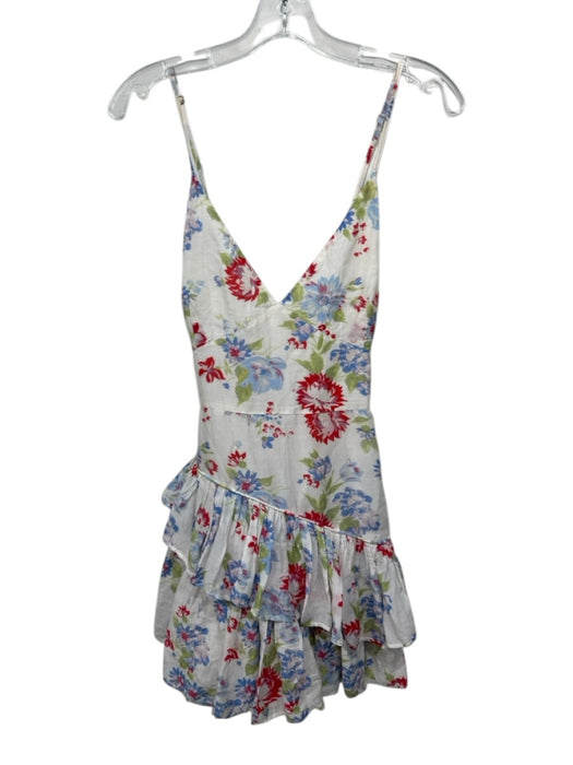 Loveshackfancy Size S Ivory, Red, Multi Cotton & Silk floral print Dress Ivory, Red, Multi / S
