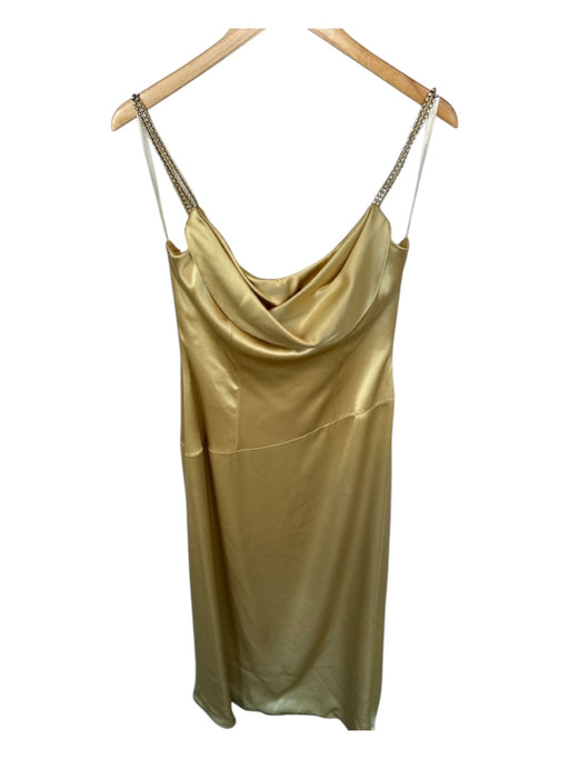 Jovani Size 10 Gold Triacetate Rhinestone Strap Metallic Gown Gold / 10