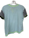 Lisa Todd Size M Light Blue 100% Cotton Striped Sleeves Embroidered Top Light Blue / M