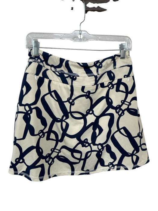 Julie Brown Size M Navy & white Polyester Blend Abstract Print Skort Navy & white / M